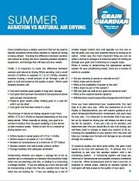 Summer: Aeration vs Natural Air Drying