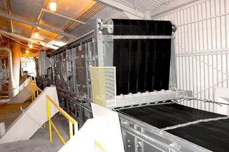 Sistema de distribución para descarga accesorio móvil, cerrado y automatizado Consignor®